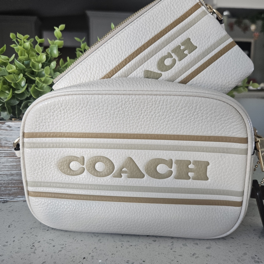 Coach Cream and Gold Crossbody Bag